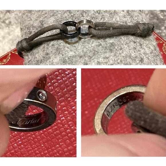 Auth. CARTIER LOVE Loop Diamond Bracelet, 18K white gold, ceramic, silk - Picture 2 of 5